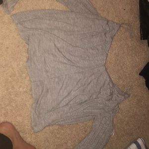 Grey open shoulder long sleeve